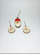 Noelbaba Figürlü Ahşap Yılbaşı Süsü thumbnail 4