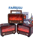 FP-2393S Retro Tasarımlı Alev Işıklı Bluetooth Hoparlör Güneş Enerjili, Radyo, Usb, Tf Kart Destekli thumbnail 3