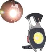 Çok Fonksiyonlu Mini Çalışma Işığı Çakmak Özellikli LED Anahtarlık El Feneri 3 Işık Kaynakları Acil Durum Için LED Güç Göstergesi Siyah (Siyah) - 3