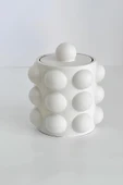 El Yapımı Kapaklı Bubble Beton Kavanoz | Kalemlik, Kaşıklık, Diş Fırçalık, Organizer thumbnail 4