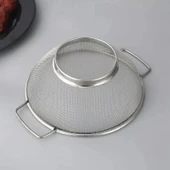 Paslanmaz Çelik Kulplu Tel Çok Amaçlı Makarna Un Meyve Sebze Süzgeçi 20 Cm thumbnail 7