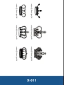 X-011 KRAL KRALİÇE TACI ÇOKLU DESEN GEÇİCİ DÖVME-TATTO - 1