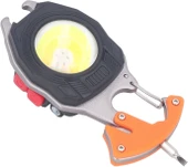 Çok Fonksiyonlu Mini Çalışma Işığı Çakmak Özellikli LED Anahtarlık El Feneri 3 Işık Kaynakları Acil Durum Için LED Güç Göstergesi Siyah (Siyah) - 2