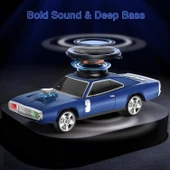 WS-1968 Mavi Araba Tasarım USB/AUX/FM Radyo ve LED Işık İle Bluetooth Hoparlör - 4