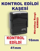 Kontrol Edildi Kaşesi, 911 (41mmx16mm) Kırmızı Keçeli Otomatik Kaşe thumbnail 1
