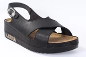 Dagoster DZA37-3031 Siyah Günlük Ortopedik Kadın Sandalet - 1