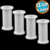 Mobilya Tezgah Dolap Yükseltici Yükseltme Ayağı Ayarlanabilir Plastik Ayak 4 Adet 12 Cm Beyaz thumbnail 1