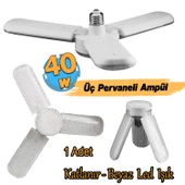 Üç Pervaneli Tasarruflu Ampul 40 W Led Lamba Beyaz E27 Duy 3600 Lümen Uzun Ömürlü 220 Volt 1 Adet thumbnail 2