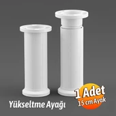 Mobilya Tezgah Dolap Yükseltici Yükseltme Ayağı Ayarlanabilir 1 Adet 15 Cm Beyaz Plastik Ayak thumbnail 3