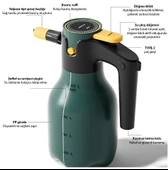 2L Yüksek Basınçlı Şarjlı Köpük Makinası Oto Yıkama Pompası Köpük Püskürtücü thumbnail 7