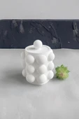 El Yapımı Kapaklı Bubble Beton Kavanoz | Kalemlik, Kaşıklık, Diş Fırçalık, Organizer thumbnail 2