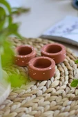 El Yapımı Terracotta Beton Tealight Mumluk 3'lü Set | Dekoratif Şamdan, Yüzük Tabağı thumbnail 1