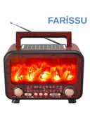 FP-2393S Retro Tasarımlı Alev Işıklı Bluetooth Hoparlör Güneş Enerjili, Radyo, Usb, Tf Kart Destekli thumbnail 1