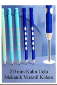 Kalın Uçlu Versatil Kalem 2.0 mm Açık Mavi 1 Adet ve 2.0 Mm Kalın Uç Kırmızı 2 Adet Kalın Uçlu Mekanik Kalem - 4