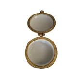 Porselen işlemeli likalı hokka, şık kaliteli zarif hokka, mürekkep kutusu, yuvarlak mavi thumbnail 4