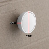 Beyaz Renk Tek Vidalı Polimer Düğme Kulp Bombeli Dolap Mobilya Dolap Çekmece Kulpu Kulbu thumbnail 3