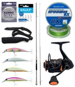 Yek Outdoor Spin Olta Seti Okuma Azaki Spin 274 cm 12-35 gr 2 Parça Spin Kamışı&Savage Gear Orange LTD 2500 FD 8+1BB Olta Makinesi - 1