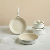 Karaca x Refika Swiss Crystal Almond Cream Easy Clip 9 Parça Tencere Seti thumbnail 1