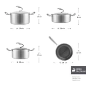 Karaca Powersteel 5Ply 316+ İndüksiyon Tabanlı 7 Parça Çelik Tencere Seti thumbnail 2