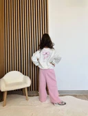 Cg Kids Barbie kabartma barbie yazı 3 iplik kumaş kız çocuk alt üst takım süper kalite sırt baskı ve eşofman detay - 2