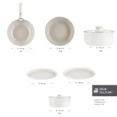 Karaca x Refika Swiss Crystal Almond Cream Easy Clip 9 Parça Tencere Seti thumbnail 2