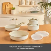 Karaca x Refika Swiss Crystal Almond Cream Easy Clip 9 Parça Tencere Seti thumbnail 5