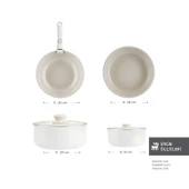 Karaca x Refika Swiss Crystal Almond Cream Easy Clip 7 Parça Tencere Seti thumbnail 2