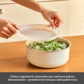 Karaca x Refika Swiss Crystal Almond Cream Easy Clip 9 Parça Tencere Seti thumbnail 6