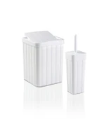 2'li Banyo Seti - 10L Pırpır Kapaklı Çöp Kovası Ve Wc Fırçalık thumbnail 5