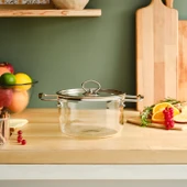 Karaca Amore Borosilikat Cam Derin Tencere 18 Cm thumbnail 8
