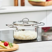 Karaca Amore Borosilikat Cam Derin Tencere 18 Cm thumbnail 10