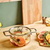 Karaca Amore Borosilikat Cam Derin Tencere 18 Cm thumbnail 6