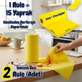 Technow Softtex 15 Kesimli Sarı Kopar Kullan Rulo Temizlik Bezi 27x30 Cm 2'li thumbnail 1