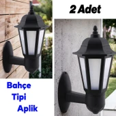 Bahçe Sokak Duvar Aplik Lamba Aydınlatma Lale Bahçe Armatürü Yandan Montaj E27 Duy Siyah Plastik thumbnail 1