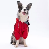 Pawstar Kırmızı Dijon Polarlı Su Geçirmez Orta-Büyük Irk Köpek Yağmurluğu thumbnail 6