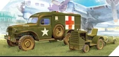 Academy 13403 1/72 Ölçek, Amerikan Ambulans ve Çekici , Plastik Maket Seti - 1