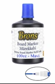 Mavi Yazı Tahta Kalem Mürekkebi 100ml 1 Adet Brons Tahta Kalemi Mürekkebi Kolay Silinebilir 100gr Okul Sınıf Öğrenci - 1