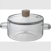 3'Lü Set Borosilikat Cam Tencere - Isıya Dayanıklı Ocak Üstü Cam Tencere thumbnail 1