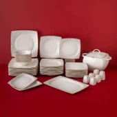 Emsan Fine Bone Estiva Gold 61 Parça 12 Kişilik Kare Yemek Takımı thumbnail 1