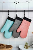 Mucit Home 1 ADET %100 Silikon Yanmaz Yapışmaz Silikon Fırın Eldiveni Mutfak Eldiveni Isıya Dayanıklı Eldiven thumbnail 1