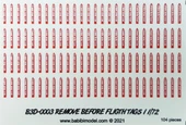 Babibi B3D-0001 1/72 Ölçek, Remove Flight Tags, 3 Boyutlu Dekal Çıkartma - 4