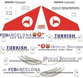 Babibi DAT01136 1/200 Ölçek, Thy, Boeing 777-300ER, Old & Barcelona, Dekal Çıkartma thumbnail 3