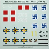 Tiger Head Decals 72021 1/72 Ölçek, Hurricanes Around the World - 1