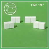 Schulcz 553320 1/50 Ölçek, Ofis Dolap-2 Kapaklı-Küçük-Beyaz -5 Ad - 1