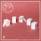 Schulcz 553230 1/50 Ölçek, Ofis Dolap-3 Çekmeceli-Beyaz -5 Adet - 1