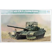 Trumpeter 09609 1/35 Ölçek, Rus T-72B1 Ana Muharebe Tankı ve KTM-6 Izgara Zırhlı, Plastik Model Kiti thumbnail 1