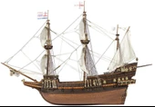 Occre 12003 1/85 Ölçek, Golden Hint, 64 cm. Yelkenli İngiliz Keşif Gemisi, Ahşap Model Kiti thumbnail 2