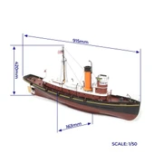 Occre 61002 1/50 Ölçek, Hercules R/C Dönüştürülebilir Römorkör Ahşap Model Kiti thumbnail 5