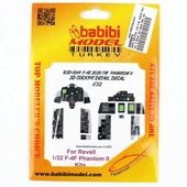 Babibi BD3-0014 1/32 Ölçek, F-4E 2020TM Phantom II Revell İçin Kokpit Seti, Dekal Çıkartma thumbnail 1