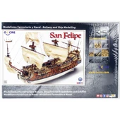 Occre 15002 1/86 Ölçek, San Felipe, 83 cm. Yelkenli İspanyol Savaş Gemisi, Ahşap Model Kiti thumbnail 1